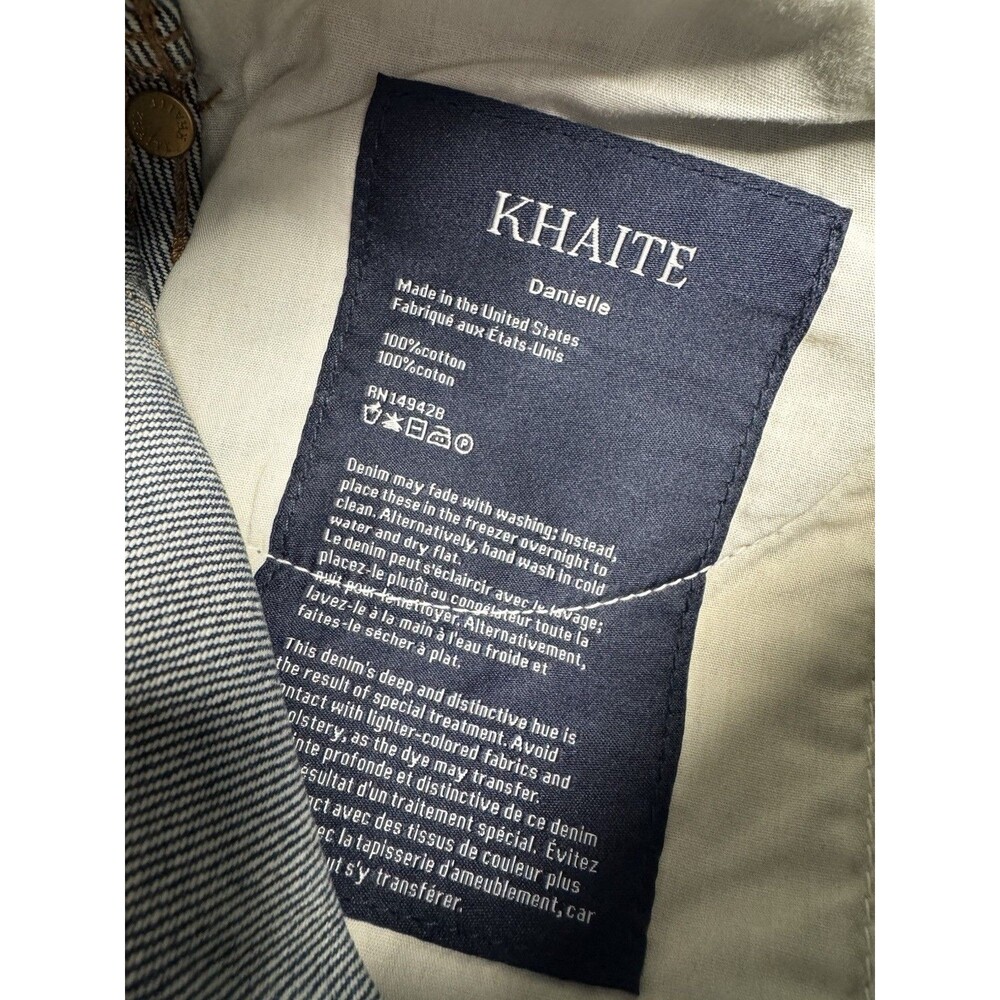 NWT Khaite Danielle Jeans 24 High Rise Straight Leg Slim Fit Denim - Picture 9 of 13
